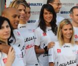 Marc Raquil, Sylvie Tellier, Laury Thilleman, Alexandra Rosenfeld, Samuel Etienne et Karine Lima ont couru pour Mécénat Chirurgie Cardiaque, lors du 35ème Marathon de Paris, le 10 avril 2011