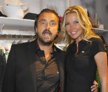 Henri et Florentine Leconte lors de l'inauguration de la boutique Lacoste située sur les Champs-Elysées à Paris, le 28 avril 2011