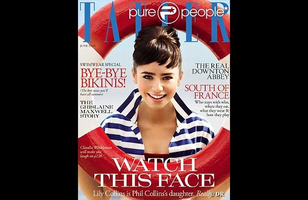 Lily Collins en couverture du magazine Tatler
