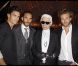 Baptiste Giabiconi, Sebastien Rondeau, Karl Lagerfeld et un mannequin, lors du dîner en l'honneur de Karl Lagerfeld, à Antibes, le 8 mai 2011