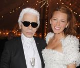 Karl Lagerfeld et Blake Lively lors du dîner en l'honneur de Karl Lagerfeld, à Antibes, le 8 mai 2011