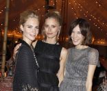 Laura Bailey, Poppy Delevigne et Alexia Chung au dîner donné en l'honneur de Karl Lagerfeld à Antibes le 8 mai 2011