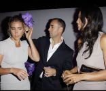 Vahina Giocante, Francisco Costa et Rosario Dawson lors de la soirée Calvin Klein, à Cannes, le 12 mai 2011.