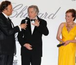 Guillaume Durand, Robert de Niro et Caroline Gruosi-Scheufele lors de la  remise des prix du Trophée Chopard, à Cannes, le 15 mai 2011