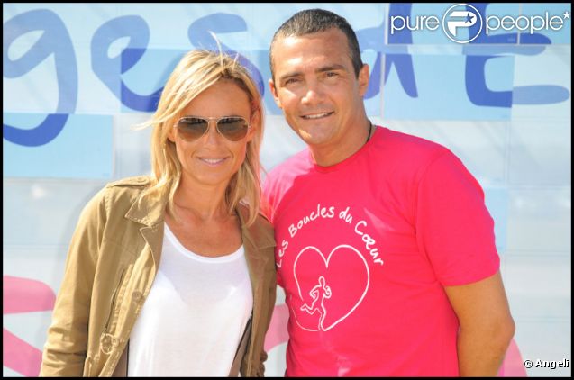 Cécile de Ménibus et Richard Virenque lors des Boucles du coeur, le 22 mai 2011, à l'Hippodrome de Longchamp. L'événement était organisé au profit de SOS Villages d'Enfants.
