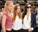 Nora Arnezeder, Elsa Pataky et Gisella Marengo lors des Internationux de France de Roland-Garros, à Paris, le 28 mai 2011.