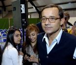 Jean-Luc Delarue termine son tour de France de la prévention à Verviers en Belgique, le 1er juin 2011.