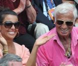 Barbara et Jean-Paul Belmondo lors de la finale du tournoi de Roland-Garros, le 5 juin 2011.