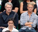 Lambert Wilson et Arnaud Lemaire lors de la finale de Roland-Garros, le 5 juin 2011.