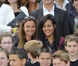 Sandrine Quétier et Amel Bent lors du 4e prix Ambassadeur ELA au musée du Quai Branly à Paris le 8 juin 2011