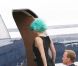 Lady Gaga monte dans son jet à l'aéroport du Bourget, direction le Canada. Le 16 juin 2011.