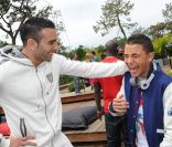 Adil Rami et Samy Seghir lors d'un match de charité organisé dans le cadre des 24h à Makala, en juin 2011.
