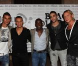 Rio Mavuba, Adil Rami et Philippe Mexès lors d'un match de charité organisé dans le cadre des 24h à Makala, en juin 2011.