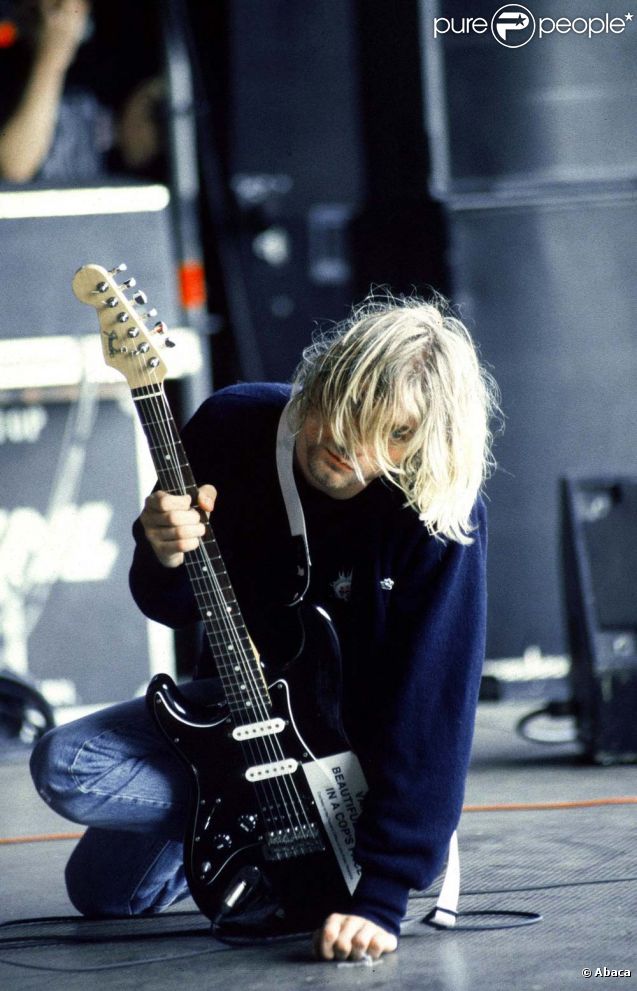 Kurt Cobain, à Hasselt en Belgique, le 25 août 1991. 