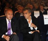 Laurent Fabius et BHL au grand meeting organisé pour une Syrie démocratique, le 4 juillet 2011.
