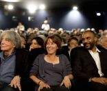 André Glucksmann, Dominique Sopo et Fadela Amara au grand meeting organisé pour une Syrie démocratique, le 4 juillet 2011.
