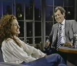 Julia Roberts invitée sur le plateau du Late Show de David Letterman en 1989 