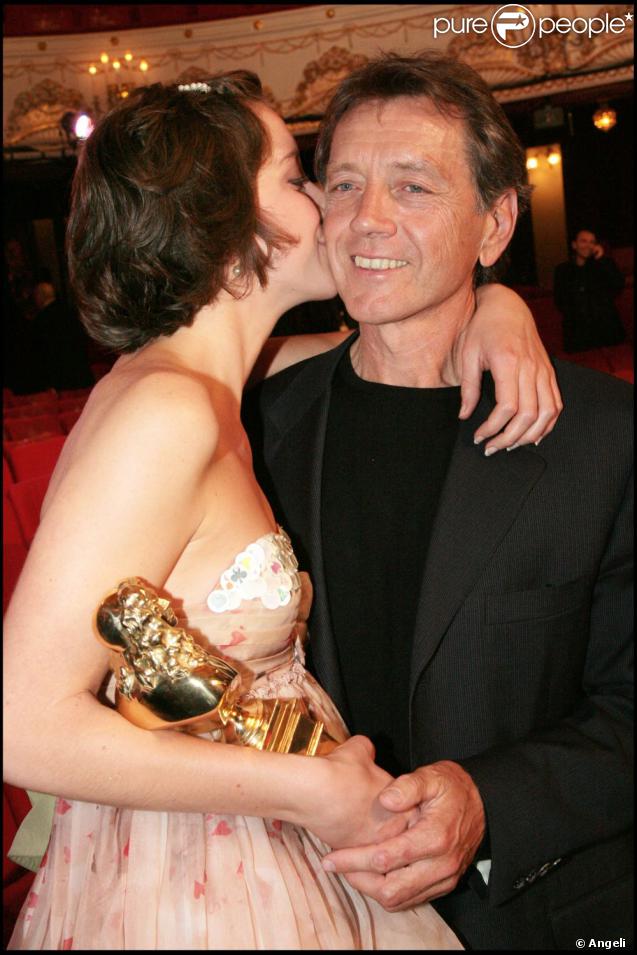 Bernard Giraudeau et sa fille Sara, aux Molières 2007.