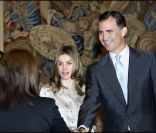 La princesse Letizia et son époux Felipe au Palais Zarzuela à Madrid, le 11 juillet 2011