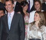 La princesse Letizia et son époux Felipe au Palais Zarzuela à Madrid, le 11 juillet 2011