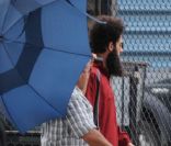 Sacha Baron Cohen sur le tournage du film The Dictator le 13 juin 2011 à New York