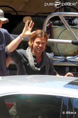 Brad Pitt sur le tournage du film World War Z à Malte