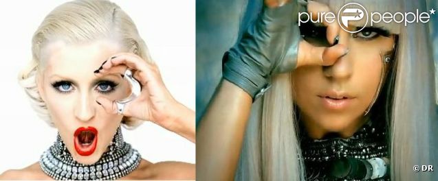 Pour le clip de  Not myself tonight , sorti en avril 2010, Christina Aguilera semble avoir été très inspirée par la vidéo de  Poker face , dévoilé par Lady Gaga en octobre 2008.
