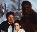 Han Solo, la princesse Leïa, Luke et Chewbacca dans Star Wards : L'Empire contre-attaque