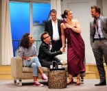 Alexandre Brasseur et Delphine Depardieu répètent la pièce De filles en aiguilles, au Théâtre de la Michodière, à Paris. Le 14 septembre 2011