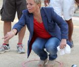 Catherine Costa lors du Challenge Henri Salvador le 16 septembre 2011, ouvrant l'international de pétanque de L'Ile-Rousse