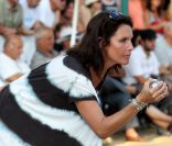 Astrid Veillon lors du Challenge Henri Salvador le 16 septembre 2011, ouvrant l'international de pétanque de L'Ile-Rousse