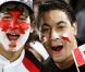 Les tribunes étaient colorées lors de la victoire française en Coupe du Monde de rugby face au Canada en Nouvelle-Zélande le 18 septembre 2011