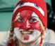 Les tribunes étaient colorées lors de la victoire française en Coupe du Monde de rugby face au Canada en Nouvelle-Zélande le 18 septembre 2011