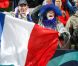 Les tribunes étaient colorées lors de la victoire française en Coupe du Monde de rugby face au Canada en Nouvelle-Zélande le 18 septembre 2011