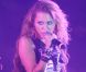 La chanteuse Miley Cyrus, en concert privé au 1515, a décidé de se dévoiler un peu plus, après des années sous la coupe de Disney. Paris, le 1er juin 2010. 
