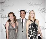 Andy Garcia avec Caroline Scheufele Gruosi et Dominik, sa fille, à la soirée Chopard, le 19/05/08