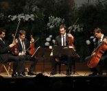 Quatuor Modigliani lors du 26e gala de l'aide à l'enfant réfugié, au profit des enfants du Cambodge, à la salle Gaveau à Paris le 26 septembre 2011