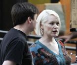Mike Myers et son épouse Kelly Tisdale encore enceinte, à New York, le 17 août 2011.