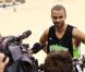 Tony Parker répond aux questions de la presse le 10 octobre 2011 à l'Astroballe de Villeurbanne