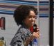 Annie Ilonzeh sur le tournage de Charlie's Angels à Miami, le 11 octobre 2011 