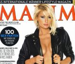 Paris Hilton en perfecto et culotte rouge pour le Maxim allemand. Avril 2008.<br />