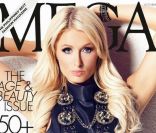 Paris Hilton n\'oublie plus de se couvrir lors de ses Unes de magazine, comme pour celle du magazine Mega. Octobre 2011.<br />