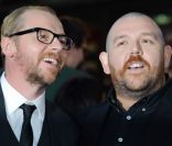 Simon Pegg et Nick Frost présentent Les aventures de Tintin : Le secret de la Licorne à Londres le 23 octobre 2011.