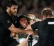 Thierry Dusautoir lors de la finale de la Coupe du monde de rugby remportée par les All Blacks le 23 octobre 2011 à l'Eden Park d'Auckland