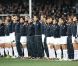 L'équipe de France lors de la finale de la Coupe du monde de rugby remportée par les All Blacks le 23 octobre 2011 à l'Eden Park d'Auckland
