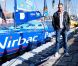 Hugues Duboscq sur le bateau Virbac Paprec 3 de la Transat Jacques Vabre le jeudi 26 octobre 2011 au Havre