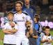 David Beckham et ses enfants Brooklyn, Romeo et Cruz le 16 octobre 2011 lors d'un match face aux Chivas USA au Home Depot Center de Los Angeles