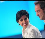 Rachida Dati à côté de Vincent Lindon sur le plateau du Grand Journal de Canal+, le 8 novembre 2011.