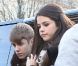Justin Bieber et Selena Gomez se rendent chez Louis Vuitton, à Paris, le 9 novembre 2011.