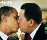 Campagne Unhate de Benetton avec Hugo Chavez et Barack Obama, novembre 2011.